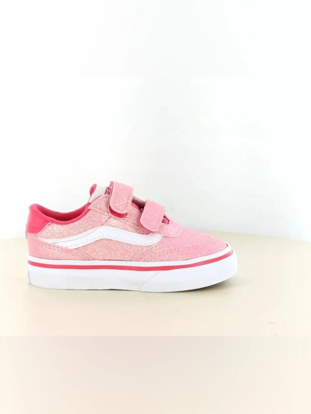 Kids Vans Brooklyn LS V Glitter Candied Pink Shoes